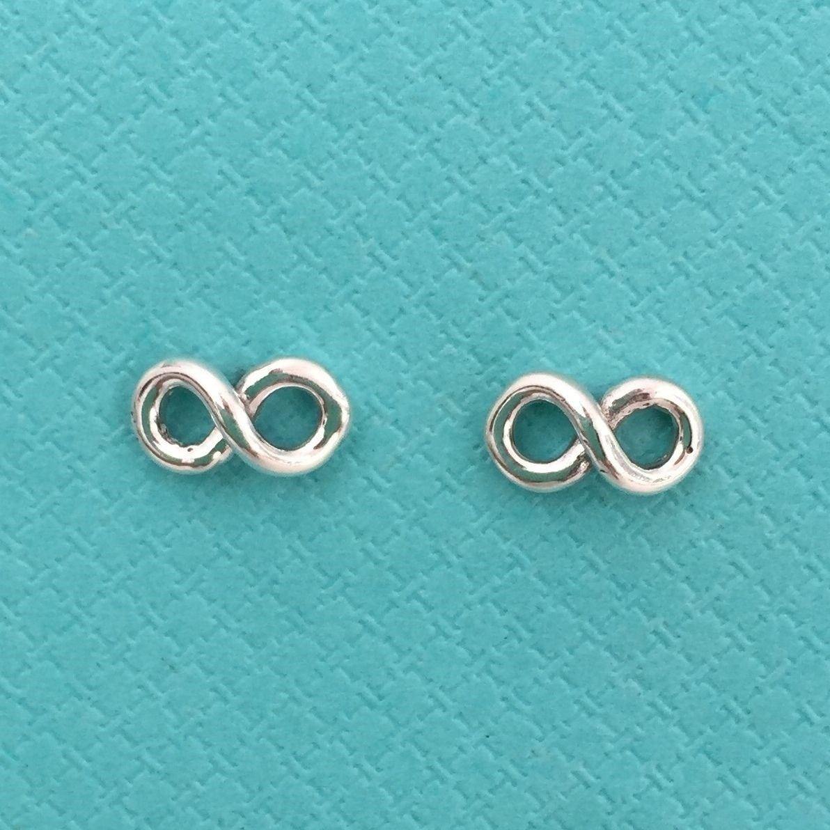 Sterling Silver Small Infinity Eternity Stud Earrings - STERLING SILVER DESIGNS