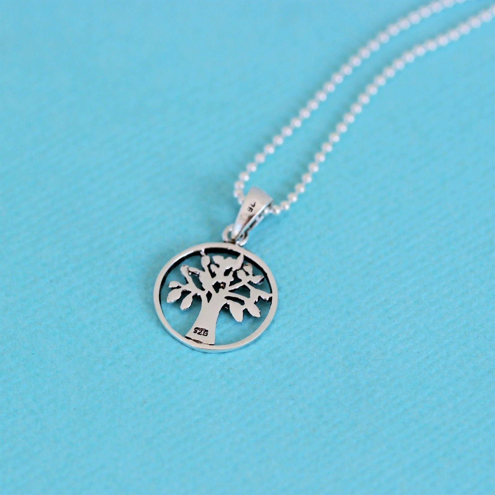 Sterling Silver 13mm Round Tree of Life Necklace 45cm - STERLING SILVER DESIGNS