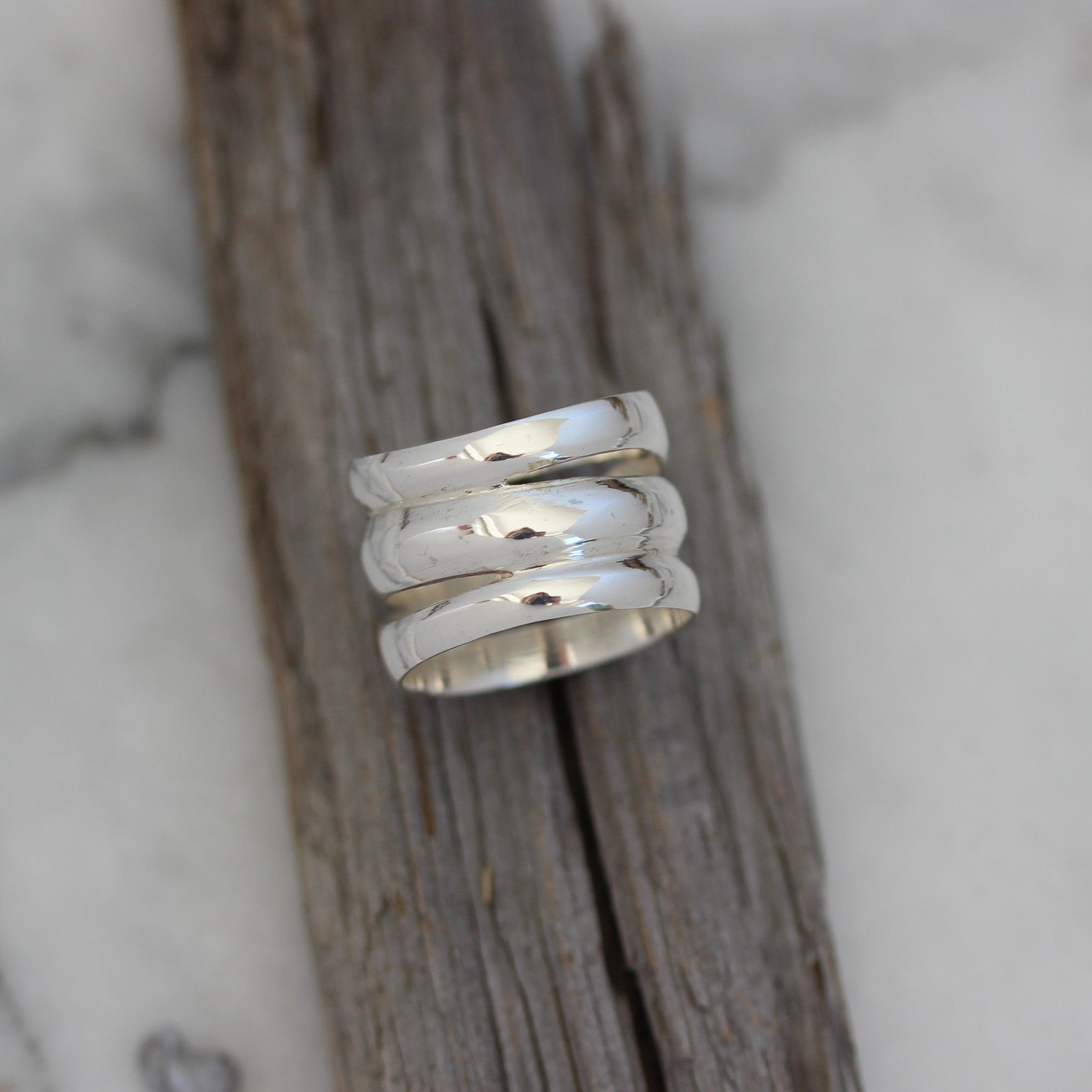 Sterling Silver Modern Contemporary Conjoined Wrap Ring - STERLING SILVER DESIGNS