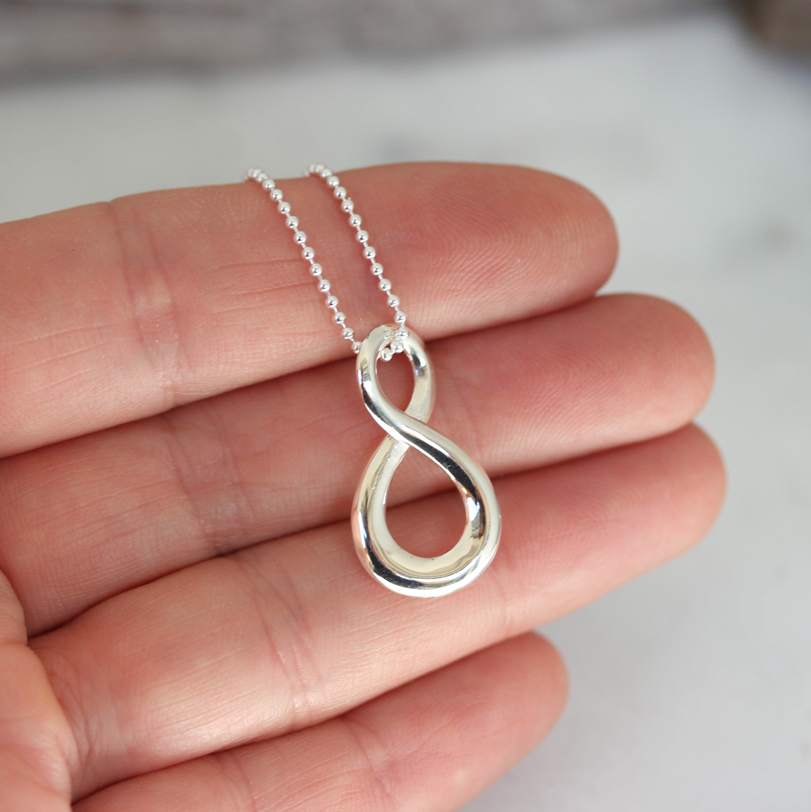 Sterling Silver Infinity Pendant & Bead Ball Chain Necklace - STERLING SILVER DESIGNS