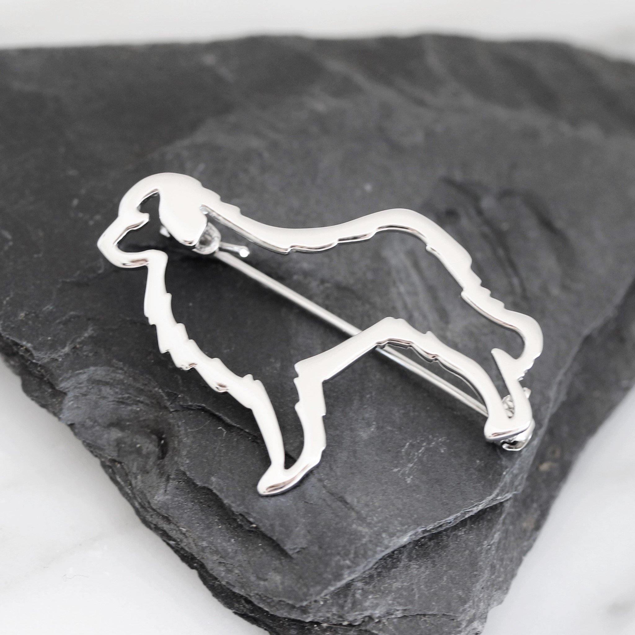 Sterling Silver Dog Puppy Animal Brooch Pin Cut Out Design - STERLING SILVER DESIGNS