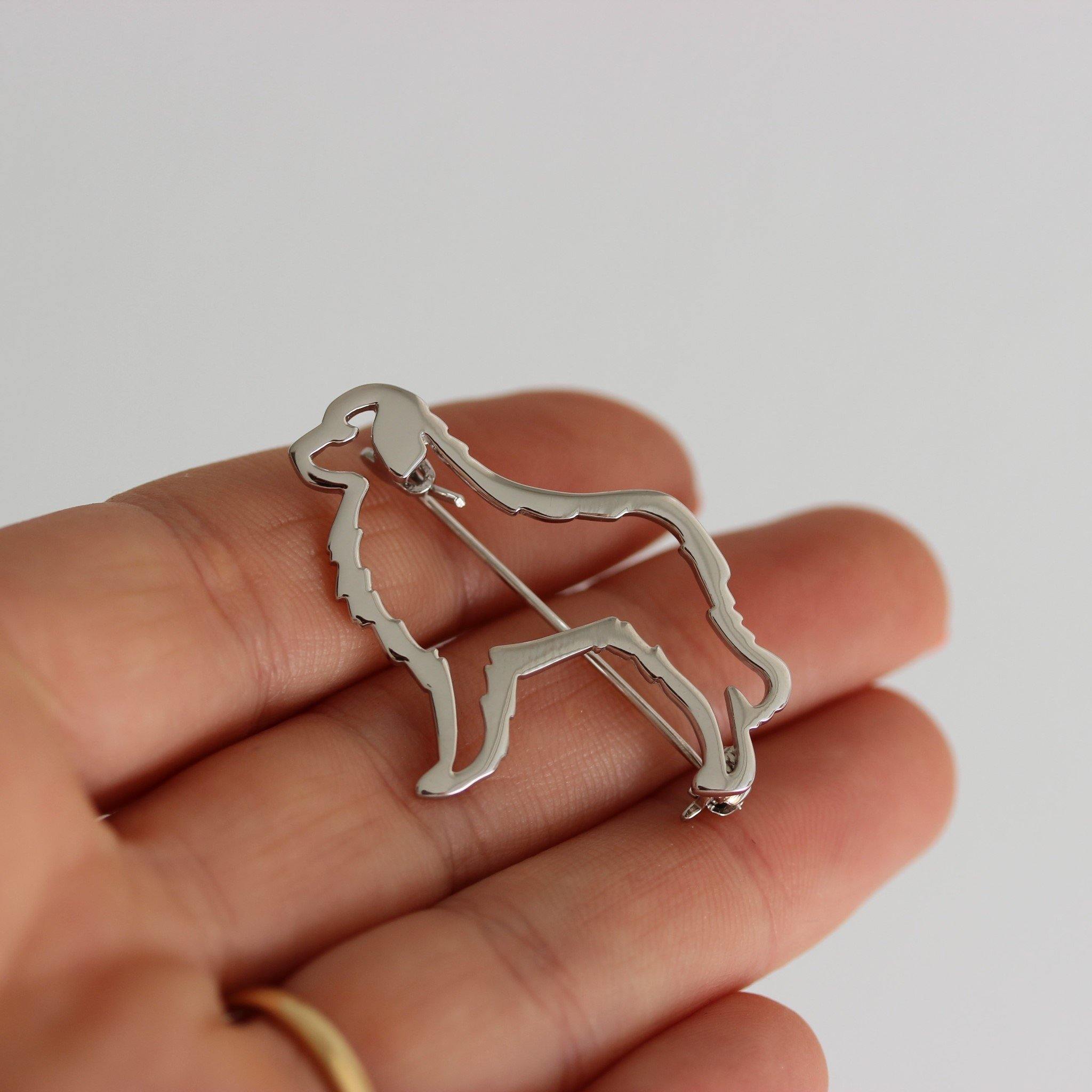 Sterling Silver Dog Puppy Animal Brooch Pin Cut Out Design - STERLING SILVER DESIGNS