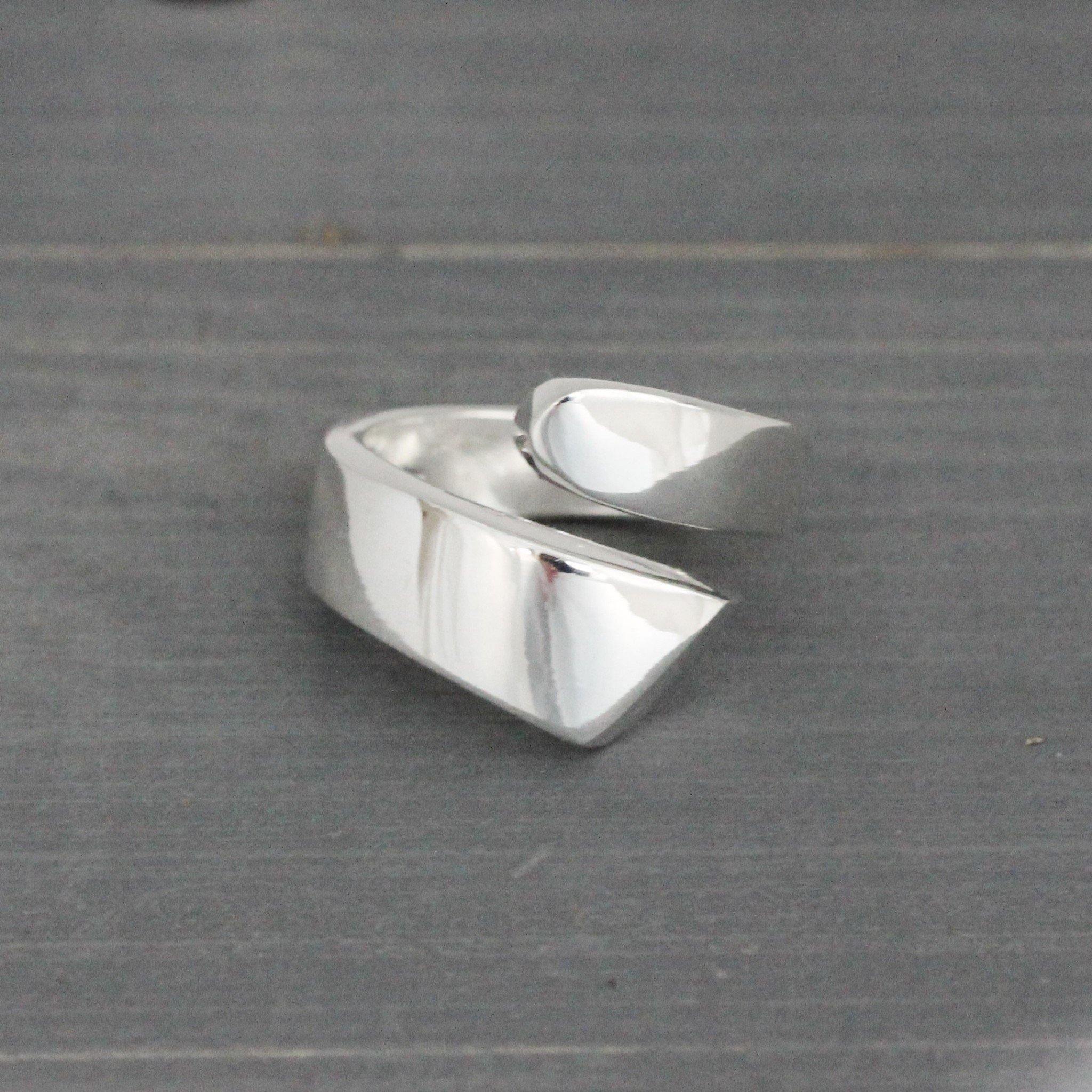Sterling Silver Modern Contemporary Asymmetrical Adjustable Ring - STERLING SILVER DESIGNS