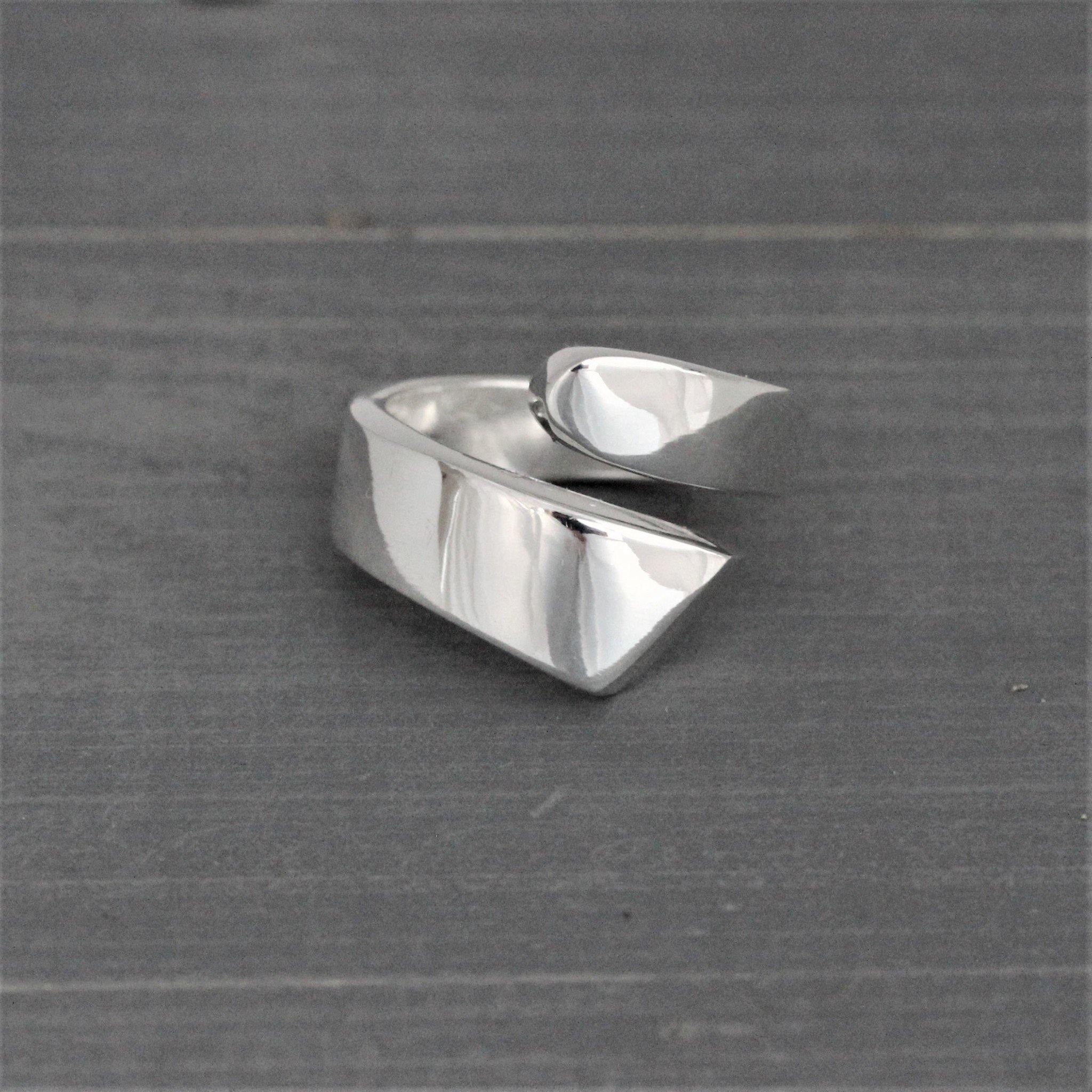 Sterling Silver Modern Contemporary Asymmetrical Adjustable Ring - STERLING SILVER DESIGNS