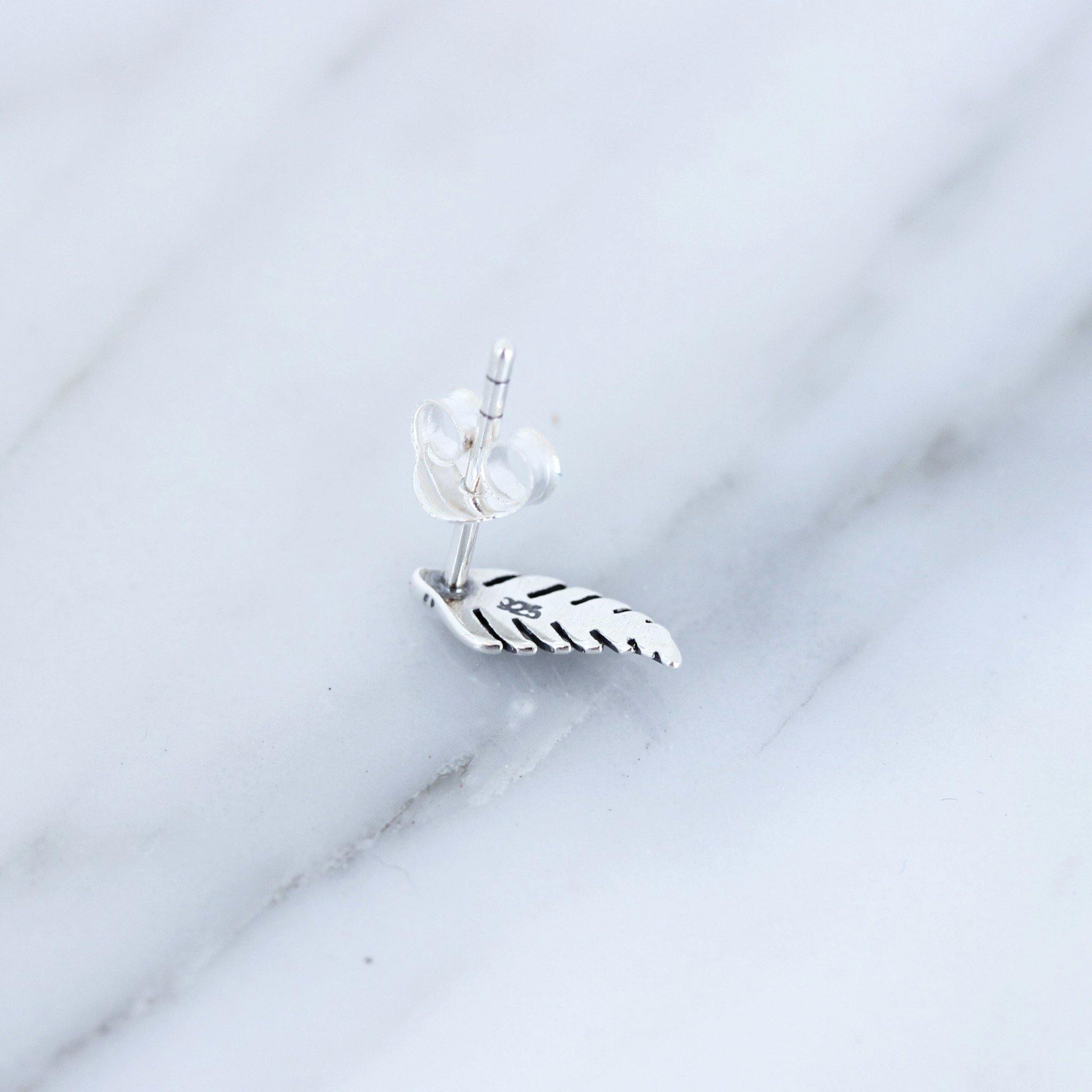 Sterling Silver Small Boho Feather Stud Earrings - STERLING SILVER DESIGNS