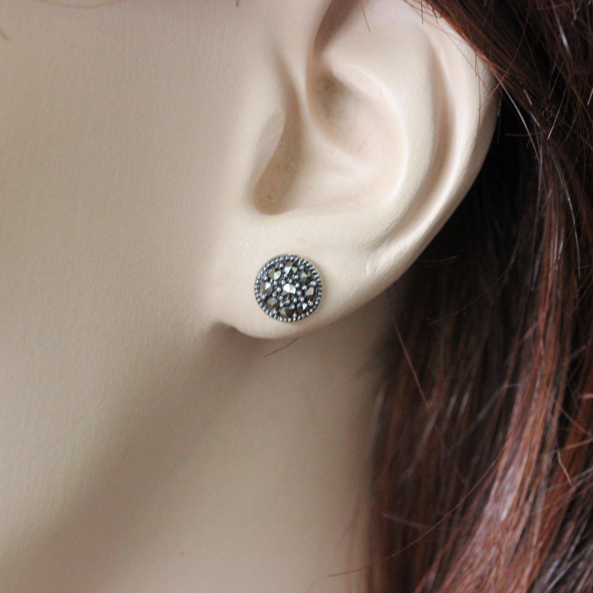 Sterling Silver 7mm Round Circle Stud Earrings - STERLING SILVER DESIGNS