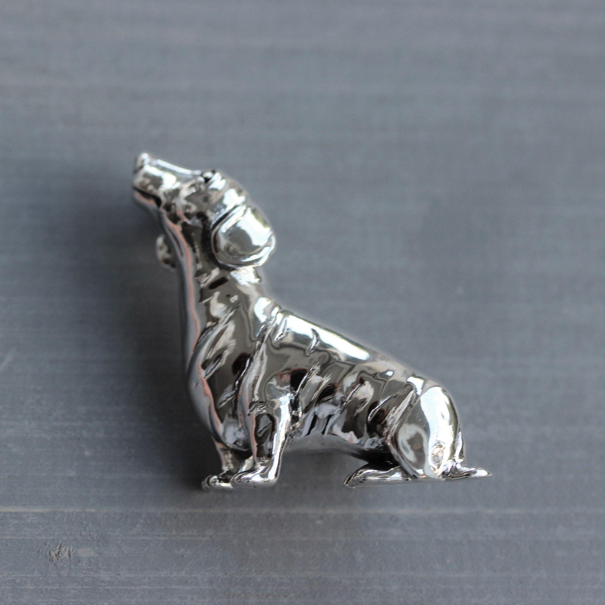 Sterling Silver Dachshund Sausage Dog Animal Brooch Pin Solid Silver - STERLING SILVER DESIGNS
