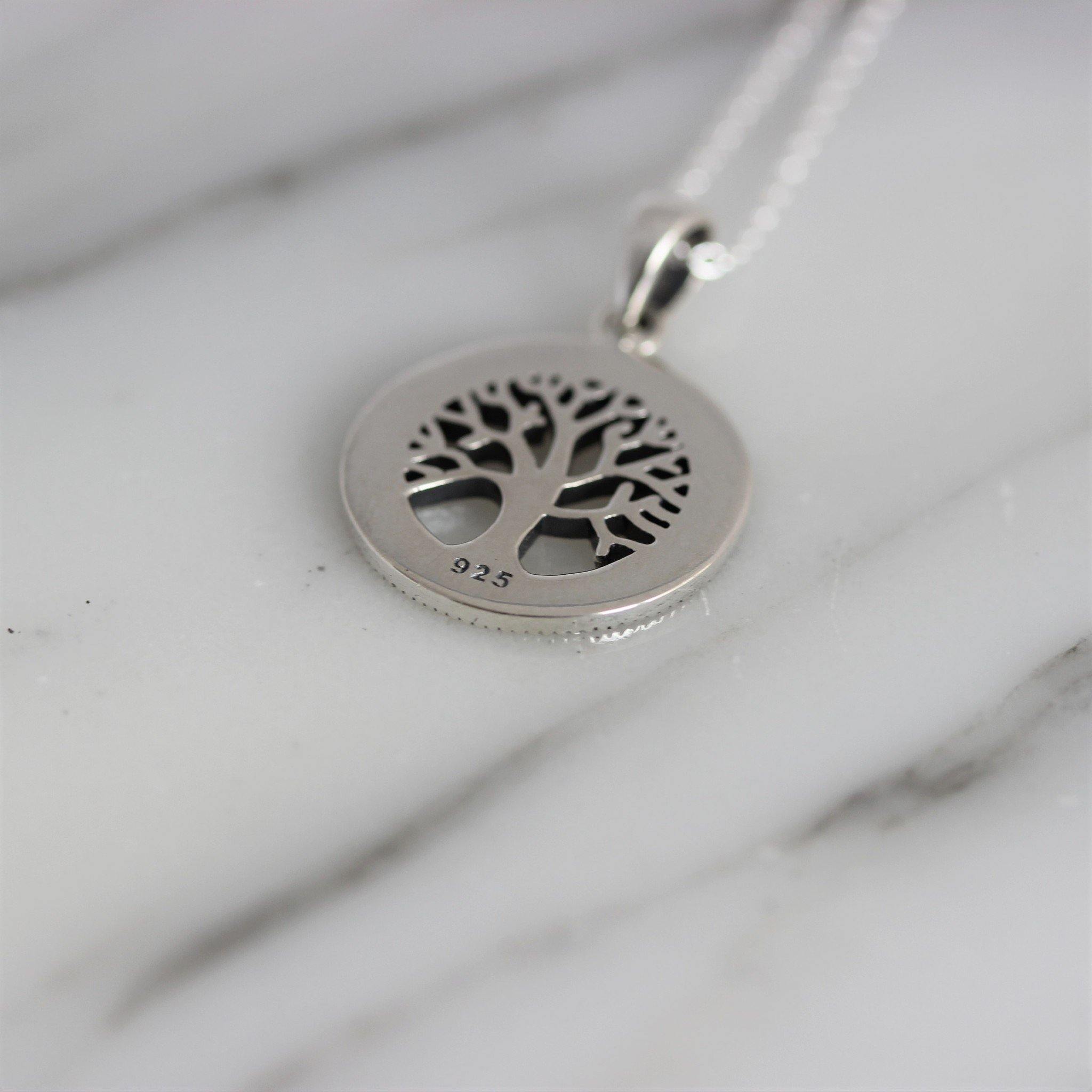 Sterling Silver Tree Of Life Marcasite Pendant Necklace - STERLING SILVER DESIGNS