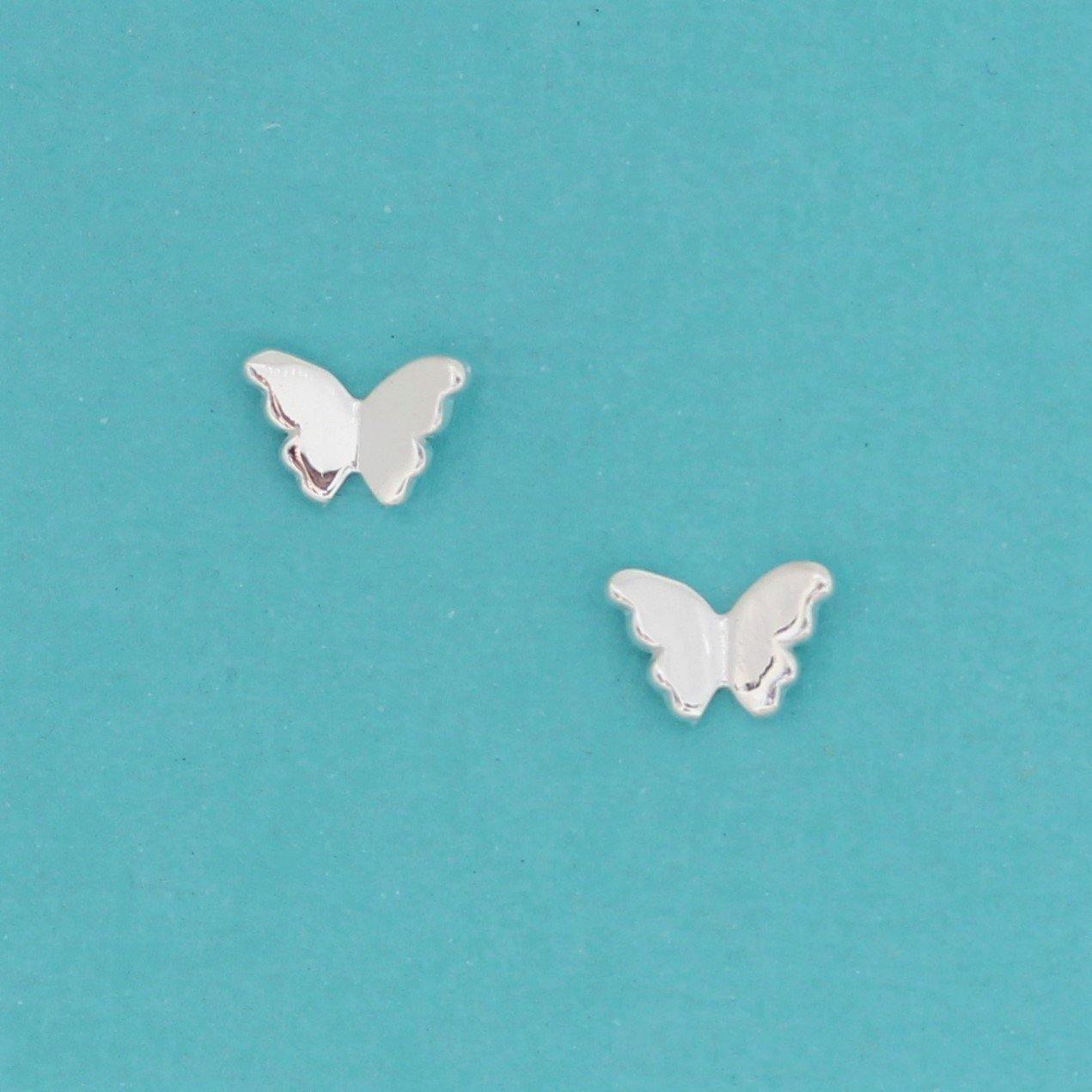 Sterling Silver Small Butterfly Earrings Stud Earrings - STERLING SILVER DESIGNS